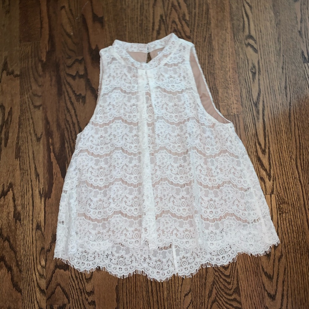 White lace tank top blouse